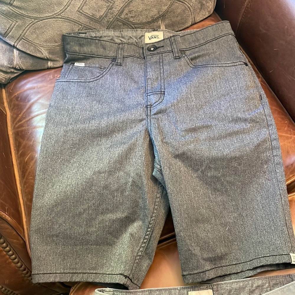 2 pair boys vans shorts. Great shape. One gray one darker gray Jean looking